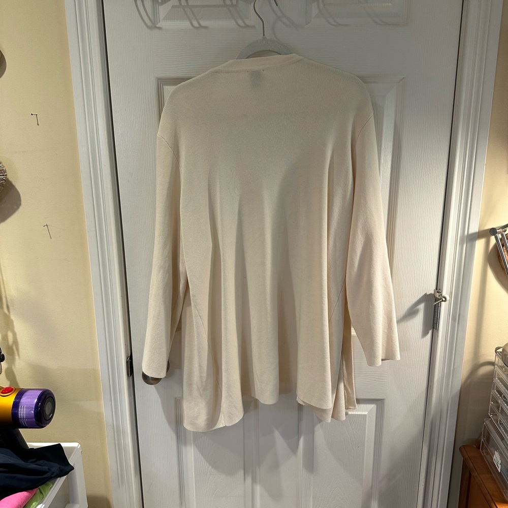Anne Klein Ribbed Cream cardigan - Picture 4 of 4